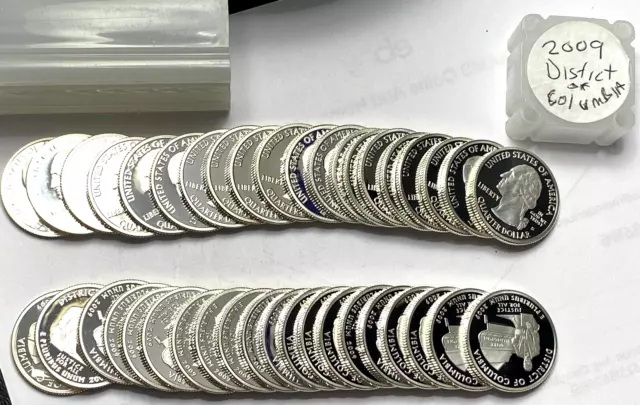 BU Roll 90% Silver 2009-S DC District Of Columbia Proof 40 Coins US Territories