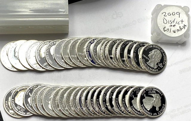BU Roll 90% Silver 2009-S DC District Of Columbia Proof 40 Coins US Territories