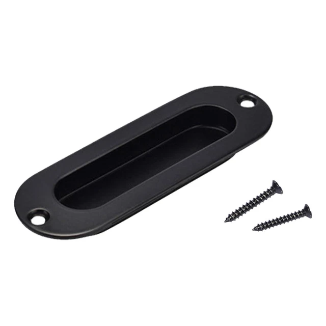 Matte Black Sliding Barn Door Handle Finger Flush Handle for Cupboard Closet 3