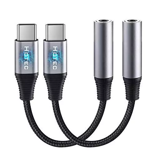 2 Pack USB C to 3.5mm Headphone Jack Adapter AUX Audio Dongle Cable Cord