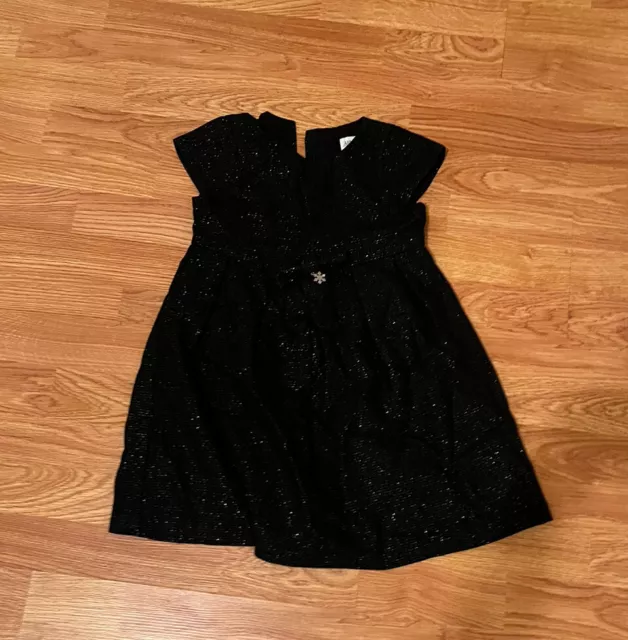 Armani Junior Girls Winter Black Shimmer Dress Size 6 Perfect Condition