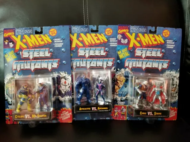 Vintage 1994 ToyBiz Marvel X-men Steel Mutants Die Cast Figures (3) Cyclops