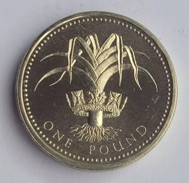 UK UNC Coin - One Pound - 1990 - Welsh Leek
