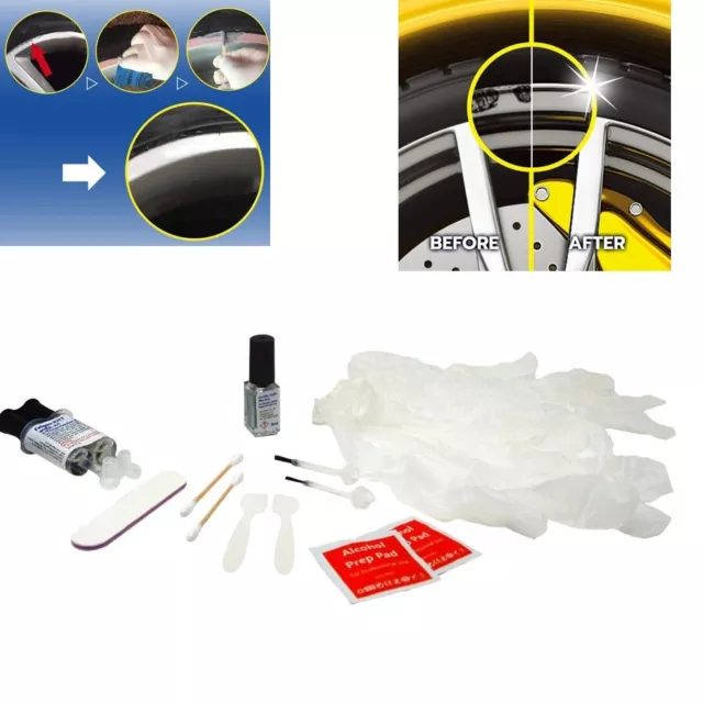 KIT Riparazione CERCHI IN LEGA AUTO MR REPAIR STUCCO Cerchio Alluminio/Acciaio