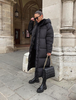 zara extra long puffer jacket