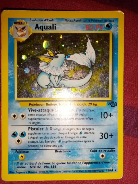 Pokemon Card Aquali Jungle 12/64 Holo French