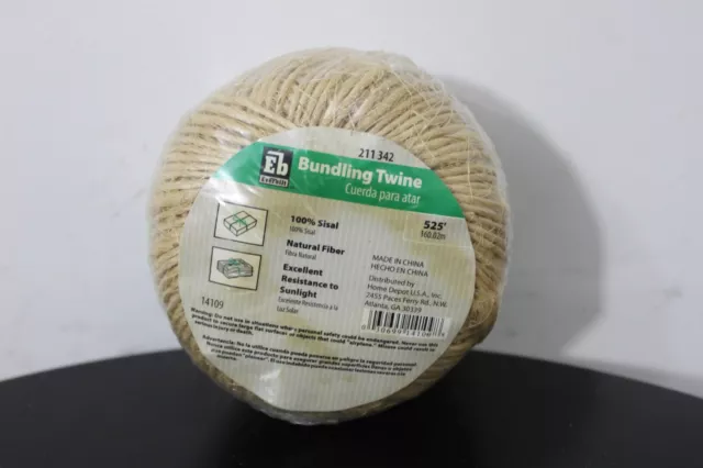 525 FT 100% SISAL BUNDLING TWINE Parcel String Twist Everbilt Natural Cream #21