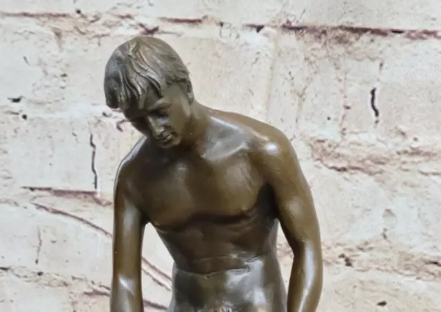 100% Bronce Macizo Gay Hombre Masculino Bronce Escultura Lost Cera Método Carne