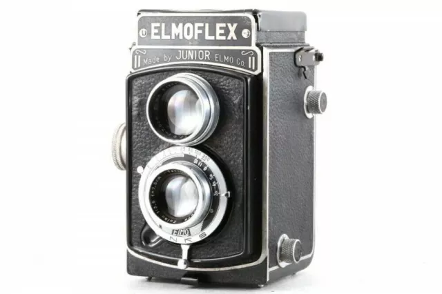 Elmoflex Junior 75mm F3.5 Lens Vintage TLR Camera from JP Very Rare AS-IS