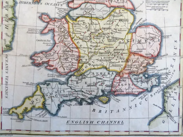 Ancient Britain Roman England Wales 1797 Neele engraved historical map 3