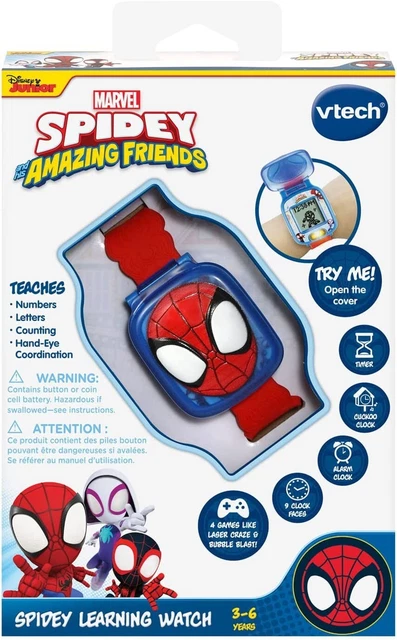 Montre Spider-Man LED Enfant - Bracelet Silicone Multicolore - Quartz Numérique - Cadeau Enfant