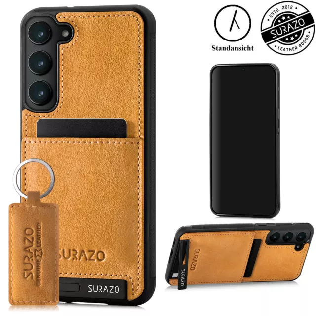 SURAZO Leder Back Case HandyTasche Handy Hulle für Samsung Galaxy S23 FE