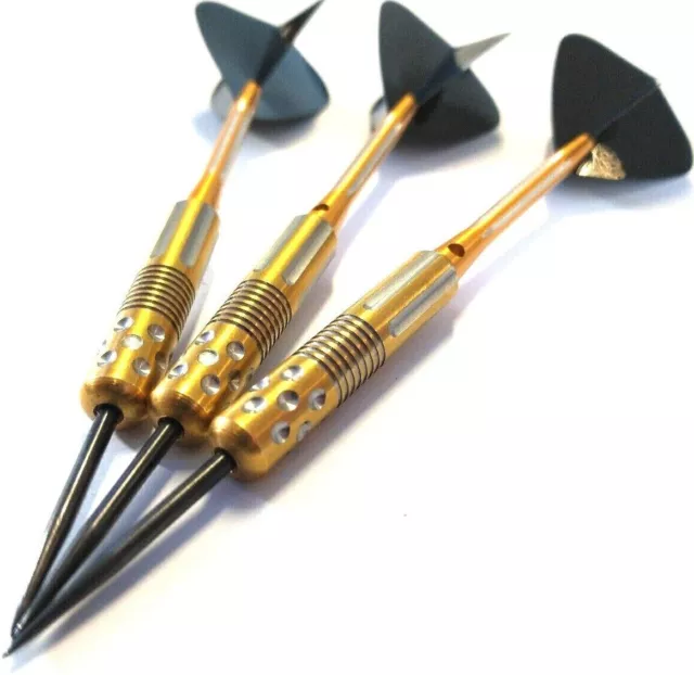 24g Tungsten Darts set with Gold Titanium Coating, dart barrels, shafts, flights 3