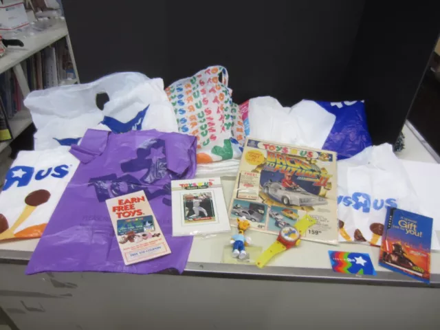 Vintage TOYS "R" US Plastic Shopping Bag, Gift Card, Watch PVC, Catalog Lot