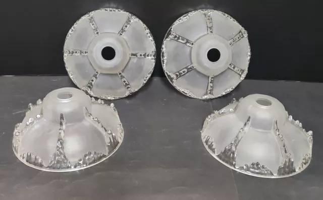 4 Wand- Saugnapf Glas Form Opalescent Dekor Eiswürfel Emeka Leuchte Art Deco