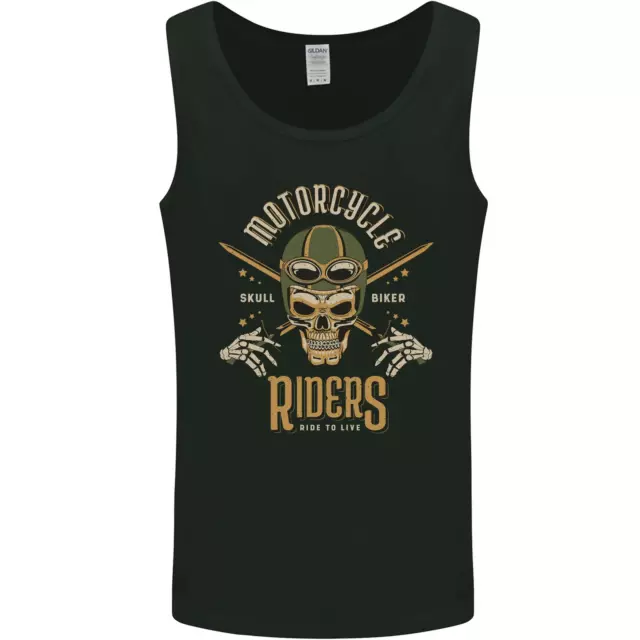 Motorradfahrer Biker Motorrad Schädel Herren Weste Tank Top