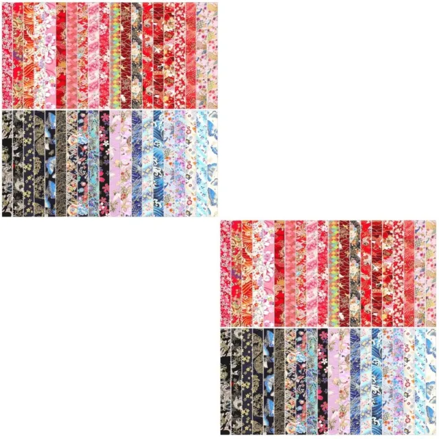 80 Pcs Fabric Panels Quilting Winter Quilted Cotton Craft Strip Strips Flowers
