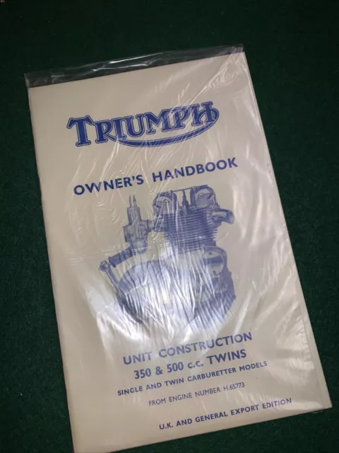 Triumph 350 500 Twin 1969 Owners Handbook Instruction Manual Book NOS UK Edition