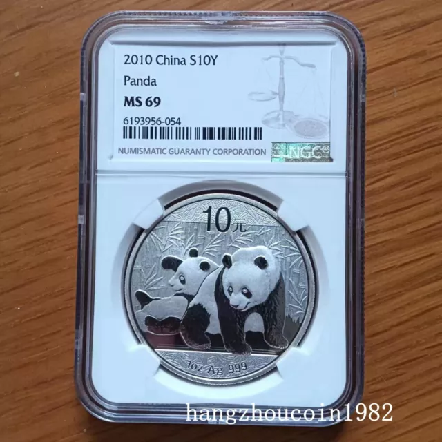 NGC MS69 2010 China 10YUAN Panda Silver coin China 2010 Panda coin 1oz Ag.999