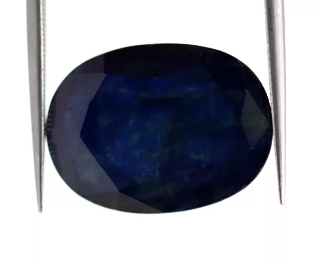 Loose BIG SIZE Faceted Oval Cut Natural Dark Blue Sapphire Gemstone 8.87 Cts