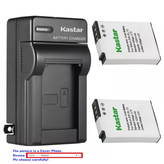 Kastar Battery Wall Charger for Nikon EN-EL12 MH-65 & Nikon Coolpix S6200 Camera