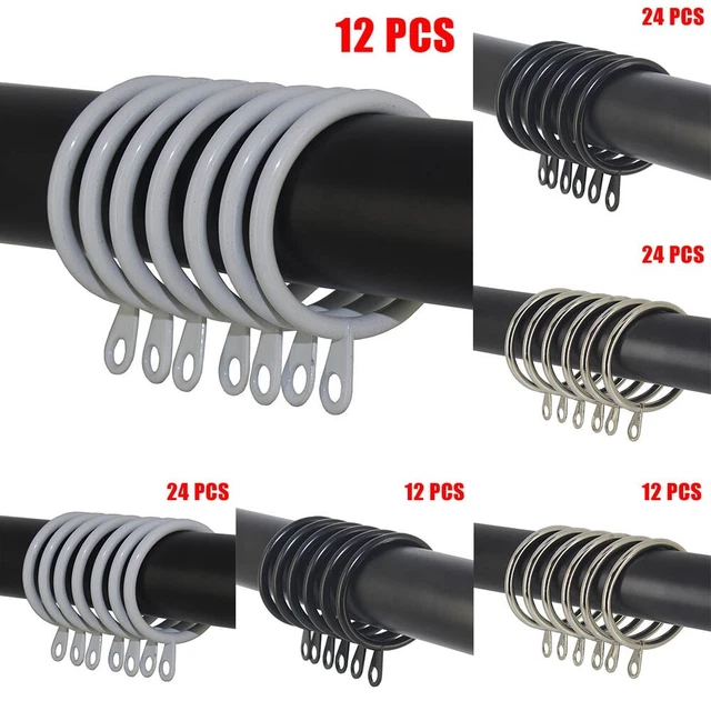 Anelli Tenda Anelli Per Tende In Metallo Neri Da 38 Mm, Apribili