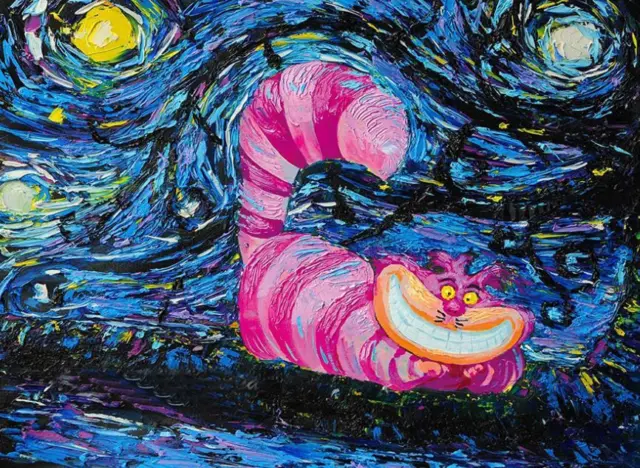 5D Full Diamond Painting Kit Disney Cheshire Cat Van Gogh Starry Night Home Gift