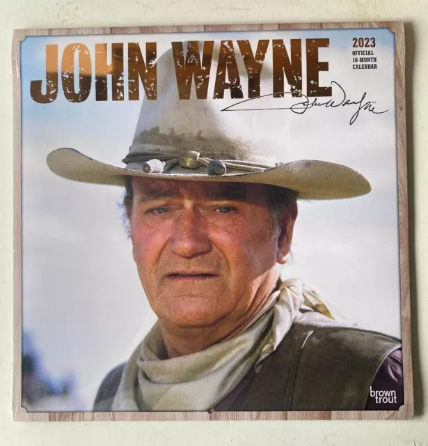 JOHN WAYNE 16-Month 2023 CALENDAR New Factory Shrink Wrapped BrownTrout Publish