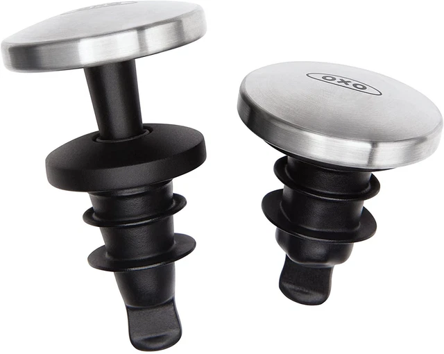 Oxo steel, set 2 tappi per la conservazione del vino