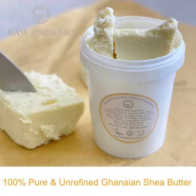 Shea Butter Organic - Unrefined, Cold Pressed, 100% Pure Raw & Natural Fresh Cut