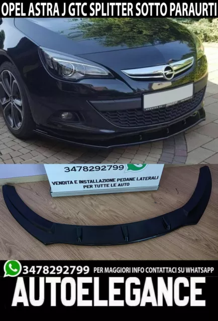 Opel Astra J Gtc Labbro Sotto Paraurti Anteriore Abs Nero Lucido Splitter ..-