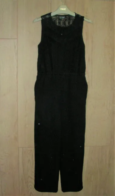NEXT Girls Black Lace Playsuit Jump Suit Age 8 128cm Immaculate