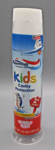 AQUAFRESH~Kids BUBBLE MINT Cavity Protection Fluoride Toothpaste ~ Exp 03/2025