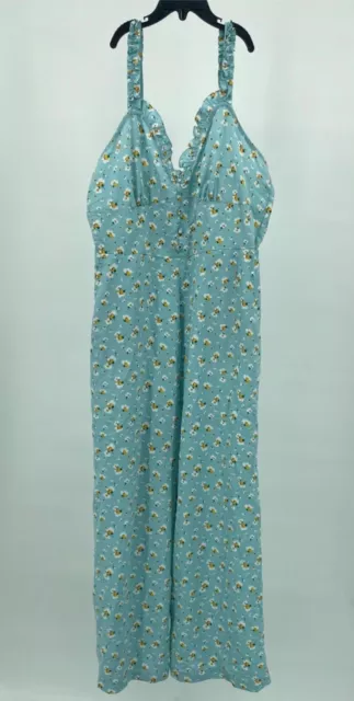 TopShop Jumpsuit Floral Blue Cropped Wide Leg Women Sz 6 NEW NWT N137