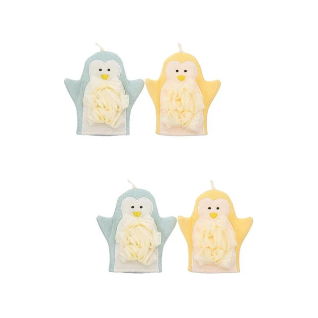 4 PIEZAS Guantes de limpieza de baño doméstico Dibujos animados Peeling toalla de fregado de baño