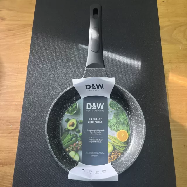 Deep Frying Pan D&W Premium Nonstick Low Casserole With Lid 11” Inch  Cookware