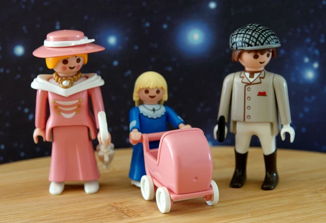 Playmobil Vintage 1989 – Set 5502 Belle Époque – Nourrice, Landau Et Enfants – Complet