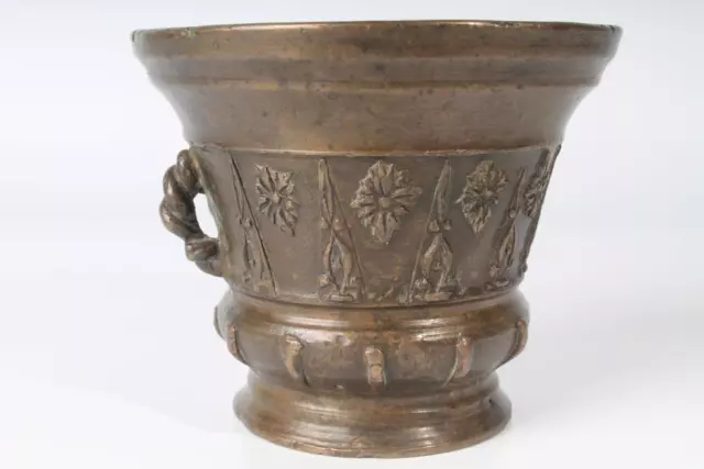 ORIGINALER MÖRSER BRONZE RENAISSANCE NORD ITALIEN PADUA FLORALE ORNAMENTE um1550 2