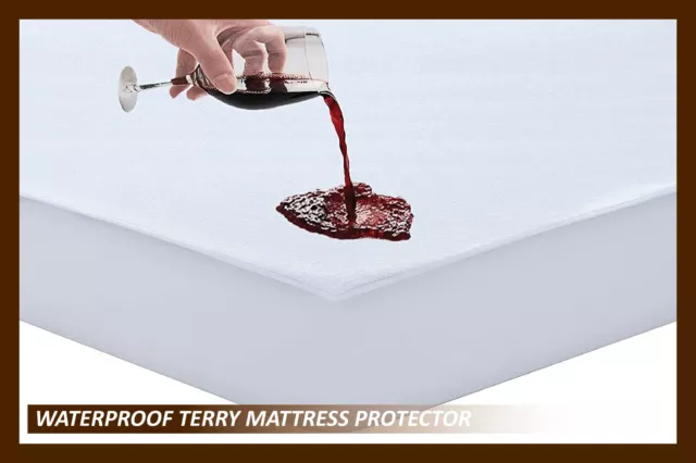 New Waterproof Terry Towel Mattress Protector Fitted Sheet Double Bed WET Cover