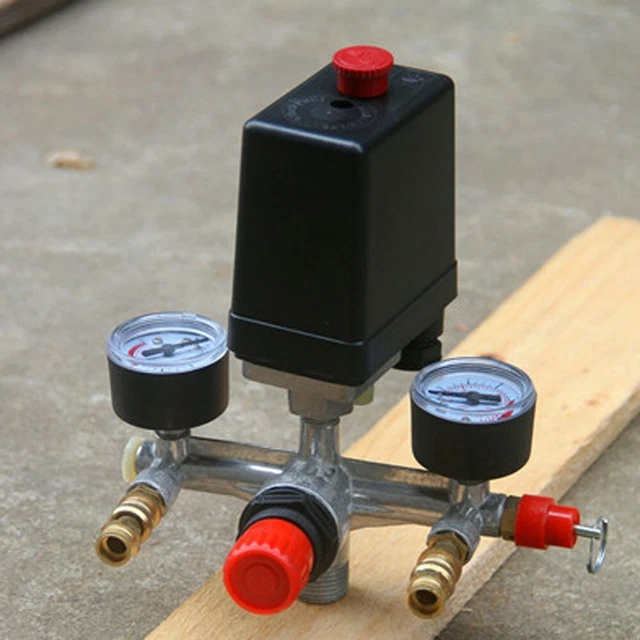 Air Compresseur Pompe Pression Contrôle Interrupteur Valve Collecteur Lève 220V