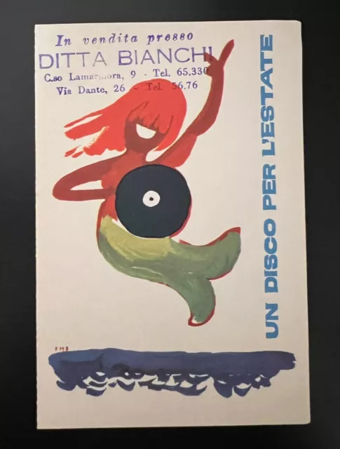 UN DISCO PER L' ESTATE 1964 cartolina scheda concorso RAI Radiotelevisione RARO