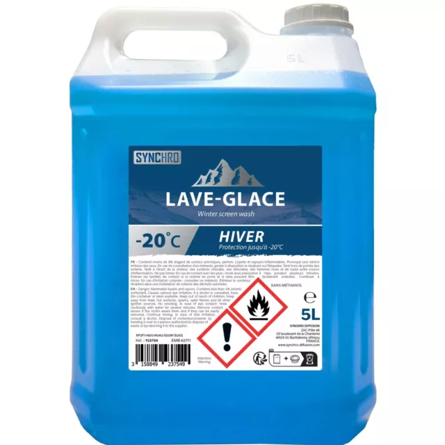 Liquide Lave-Glace Été/Hiver -20 Degrés Sans Methanol 5L