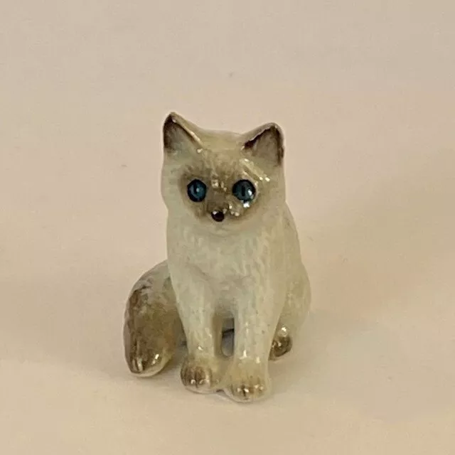 Hand-Painted Miniature Porcelain Rag Doll Siamese Cat Figurine – 25167