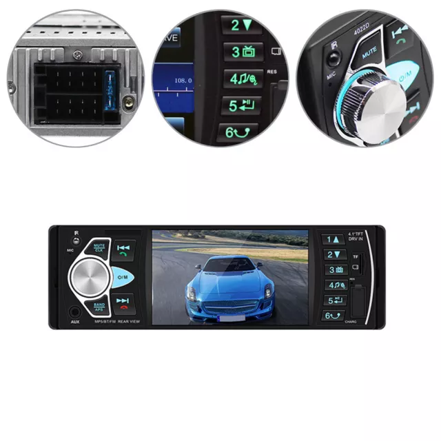 Single 1 Din Car Stereo Radio Bluetooth MP5 Player In-dash Head Touchscreen USB