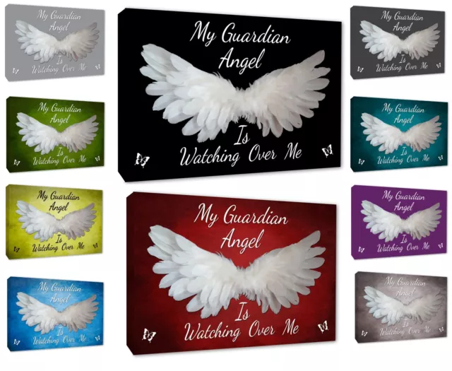 Angel Wings Guardian Angel Watching Over Me Quote Wall Art Canvas Prints