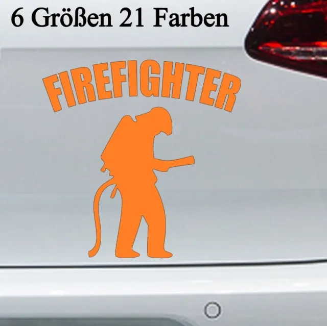 Firefighter Aufkleber -6 Größen- Löschen Feuerwehr Mann Sticker Freiwillige FFW
