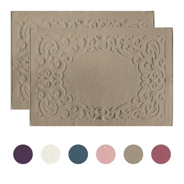 2er-Set Frottee Duschvorleger Badvorleger 50x70 cm Badteppich Badematte Edera