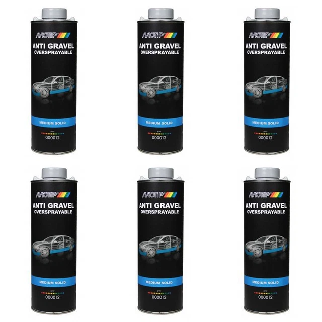 6 x Motip Steinschlagschutz grau überlackierbar 1000 ml 000012 Rostschutz