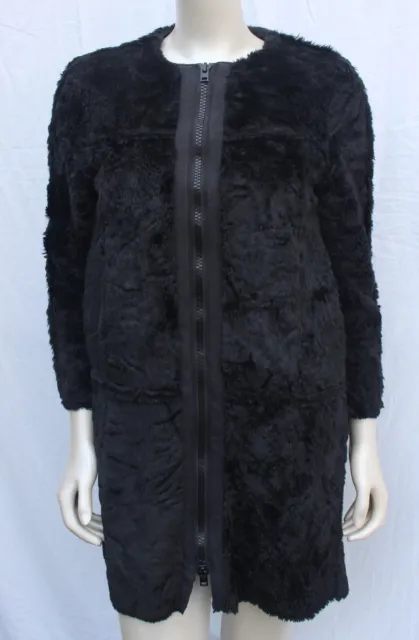 Bimba Y Lola Black Faux Fur Coat Size XS Good Condition