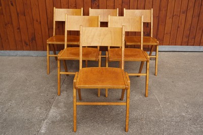 6x SEDIE batch sedia sala da pranzo set da sedia VINTAGE Casala 60s strato di legno 60er SEDIE 